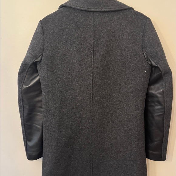 💜 Intuition Paris Wool Coat w/ Leather Trim & Real Fur Hood Size 4 - Picture 13 of 13